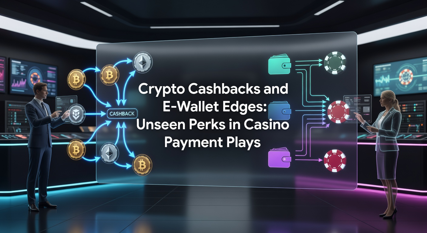 Darstellung von Kryptowährungen und E-Wallets in einem Casino-Kontext mit Cashback-Symbolen