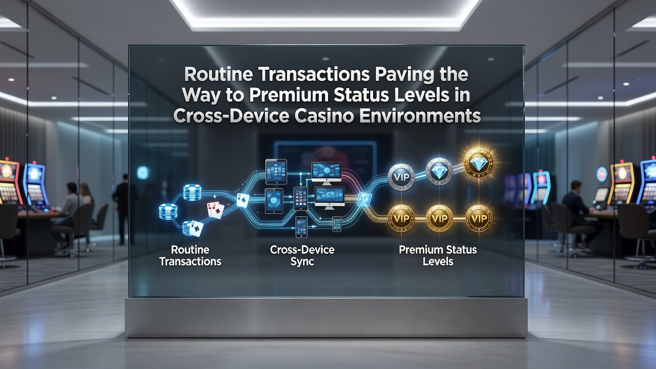 Darstellung von Statuslevel-Aufstiegen durch geräteübergreifende Casino-Transaktionen